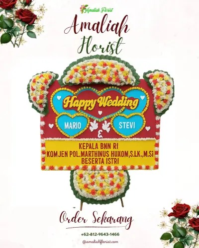 Karangan Papan Bunga Pernikahan di Supiturang